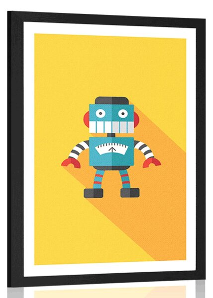Plakat s paspartuom veseli robot