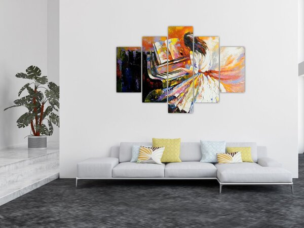 Slika - Ženska igra klavir (150x105 cm)