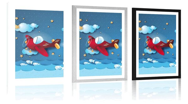 Plakat s paspartuom let aviončićem