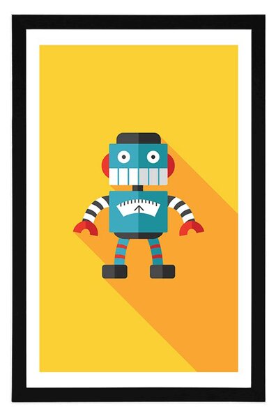 Plakat s paspartuom veseli robot