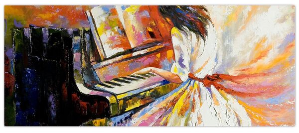 Slika - Ženska igra klavir (120x50 cm)