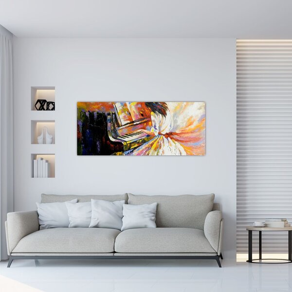Slika - Ženska igra klavir (120x50 cm)
