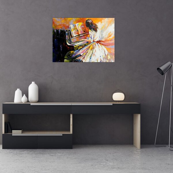 Slika - Ženska igra klavir (70x50 cm)