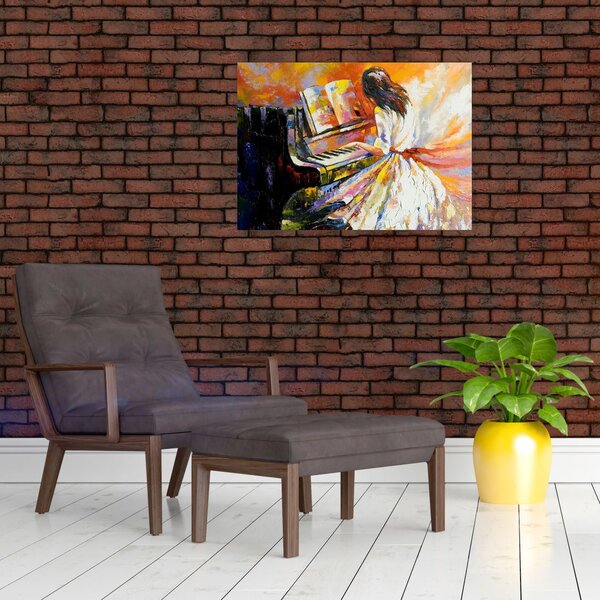 Slika - Ženska igra klavir (70x50 cm)