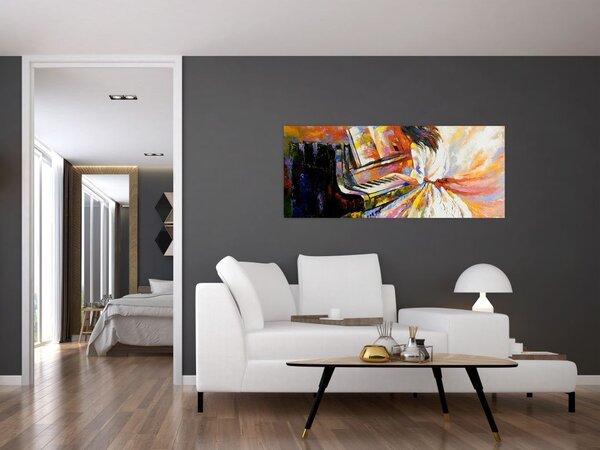 Slika - Ženska igra klavir (120x50 cm)