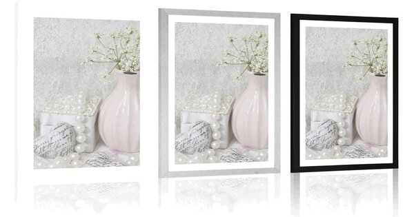 Plakat s paspartuom luksuzna Shabby Chic mrtva priroda