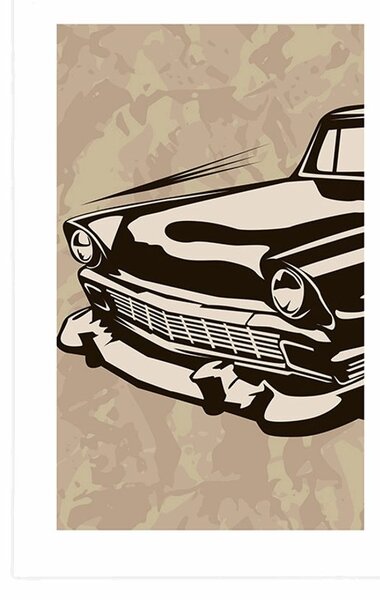 Plakat s paspartuom retro starodobno vozilo