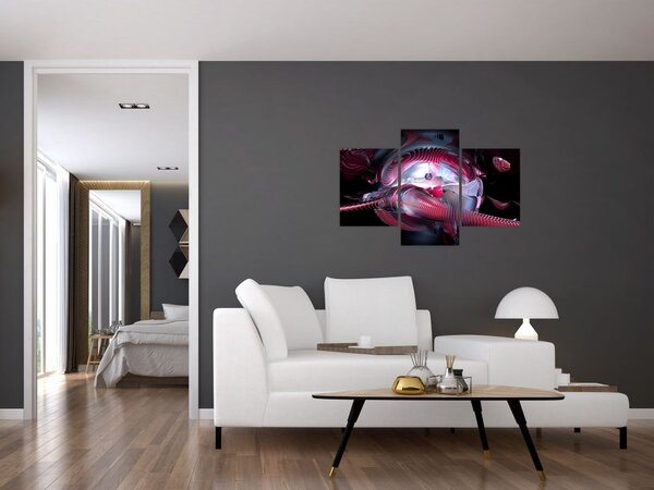 Slika - Abstrakcija, vesoljski črvi (90x60 cm)