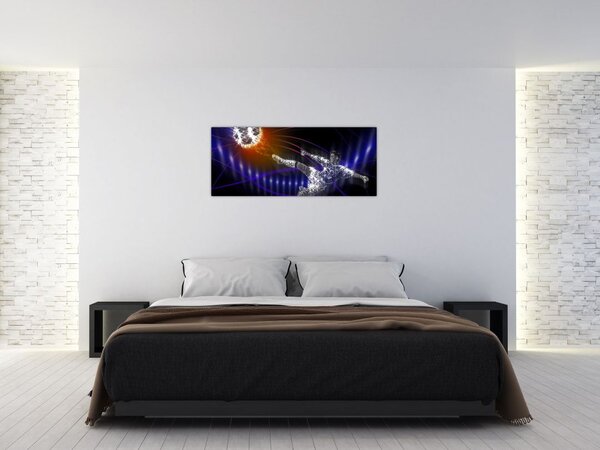 Slika nogometaša, ki skače (120x50 cm)