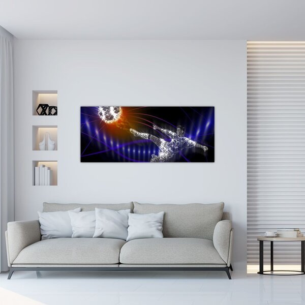Slika nogometaša, ki skače (120x50 cm)