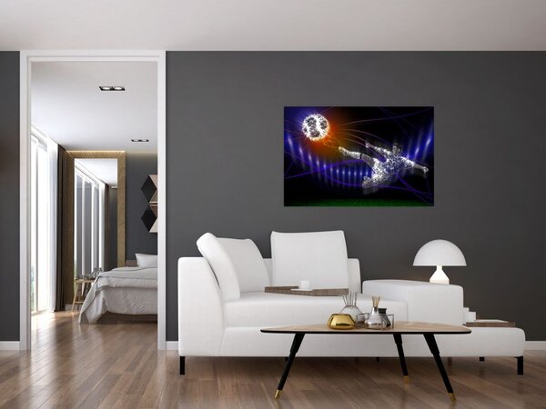 Slika nogometaša, ki skače (90x60 cm)
