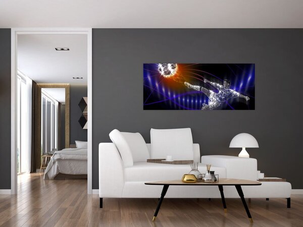 Slika nogometaša, ki skače (120x50 cm)