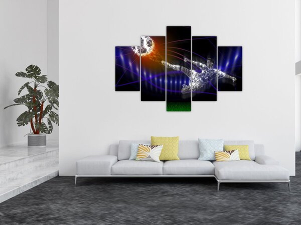Slika nogometaša, ki skače (150x105 cm)