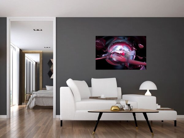 Slika - Abstrakcija, vesoljski črvi (90x60 cm)