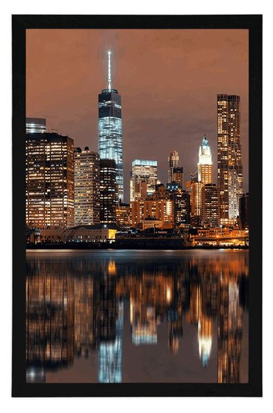 Plakat odsjaj Manhattana u vodi
