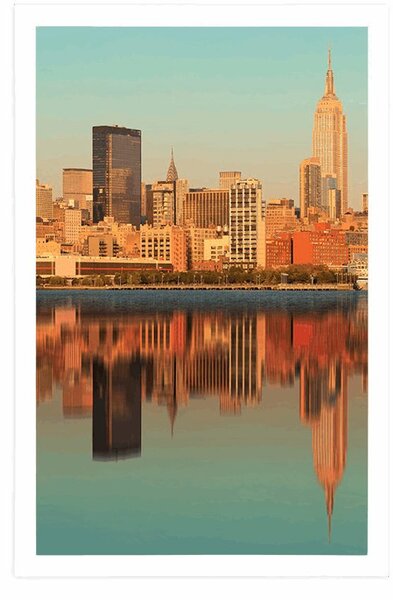 Plakat čaroban New York u odsjaju u vodi
