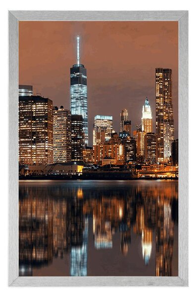 Plakat odsjaj Manhattana u vodi