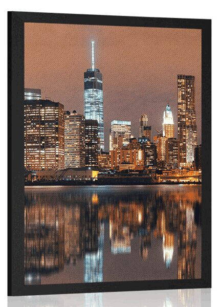 Plakat odsjaj Manhattana u vodi