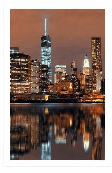 Plakat odsjaj Manhattana u vodi