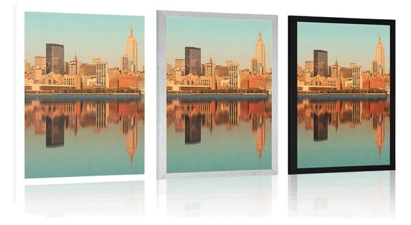 Plakat čaroban New York u odsjaju u vodi