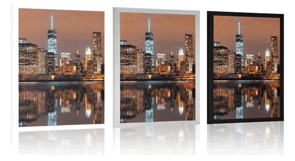 Plakat odsjaj Manhattana u vodi