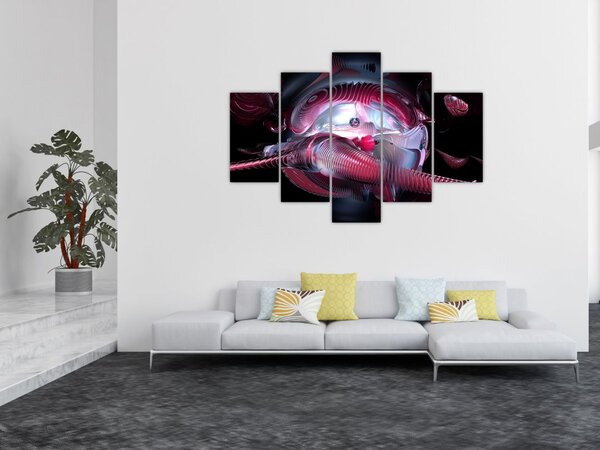 Slika - Abstrakcija, vesoljski črvi (150x105 cm)