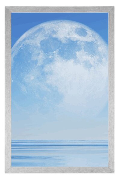 Plakat mjesec iznad mora