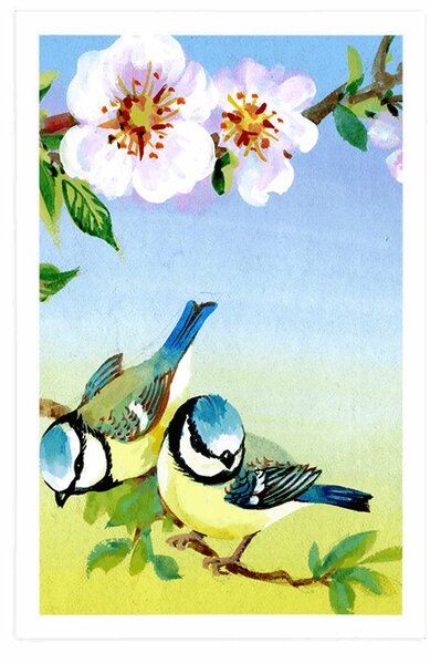Plakat sjenice i cvijeće u cvatu