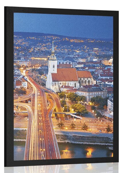 Plakat pogled na noćnu Bratislavu