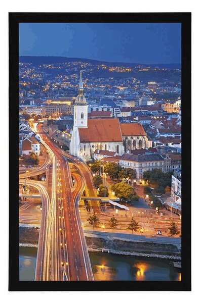 Plakat pogled na noćnu Bratislavu