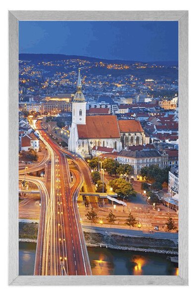 Plakat pogled na noćnu Bratislavu