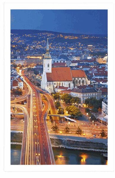 Plakat pogled na noćnu Bratislavu