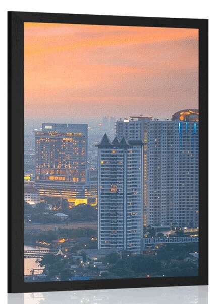 Plakat pogled na zalazak sunca u gradu Bangkok