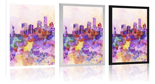 Plakat New York u akvarelnom dizajnu
