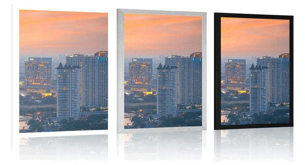 Plakat pogled na zalazak sunca u gradu Bangkok