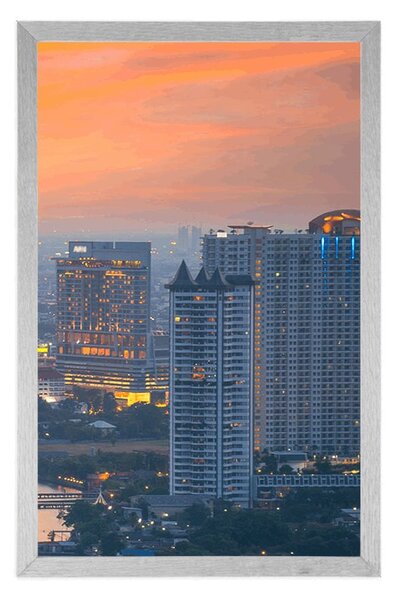 Plakat pogled na zalazak sunca u gradu Bangkok
