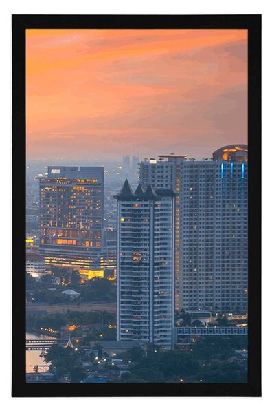 Plakat pogled na zalazak sunca u gradu Bangkok