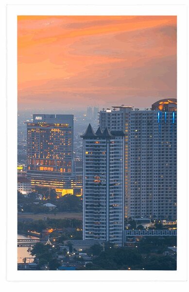Plakat pogled na zalazak sunca u gradu Bangkok