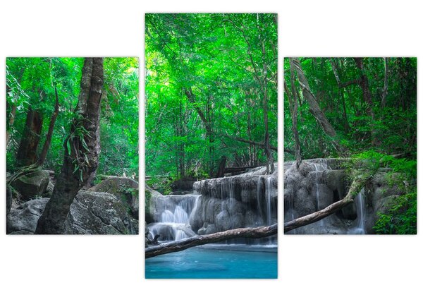 Slika - slap Erawan, Kanchanaburi, Tajska (90x60 cm)