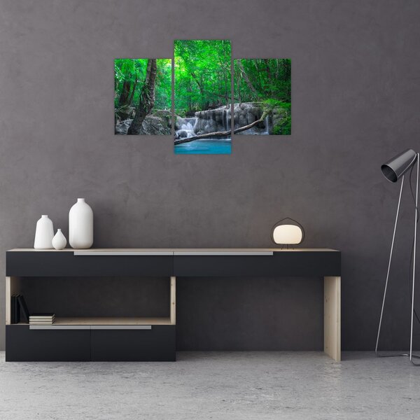 Slika - slap Erawan, Kanchanaburi, Tajska (90x60 cm)