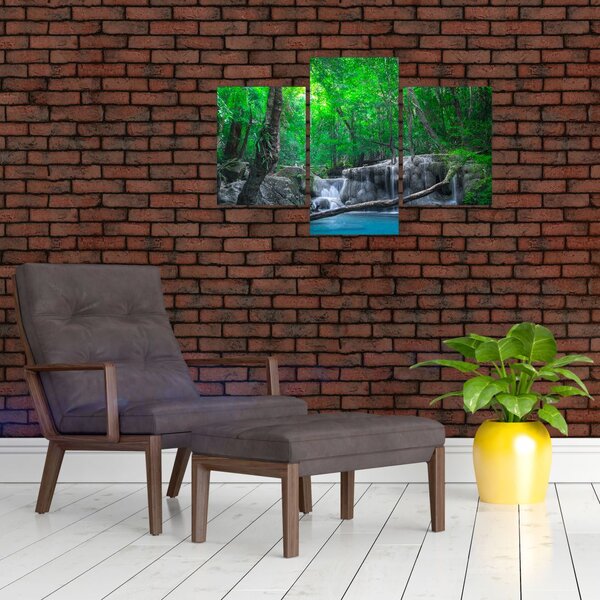 Slika - slap Erawan, Kanchanaburi, Tajska (90x60 cm)