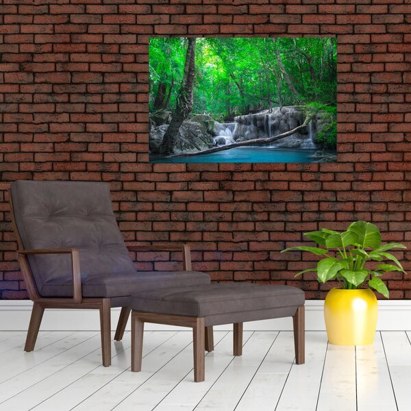 Slika - slap Erawan, Kanchanaburi, Tajska (90x60 cm)