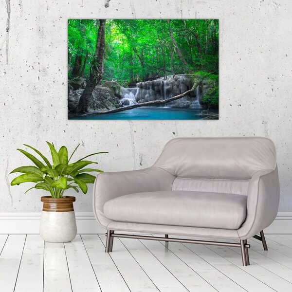 Slika - slap Erawan, Kanchanaburi, Tajska (90x60 cm)
