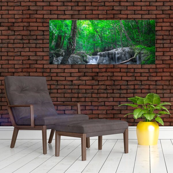 Slika - slap Erawan, Kanchanaburi, Tajska (120x50 cm)