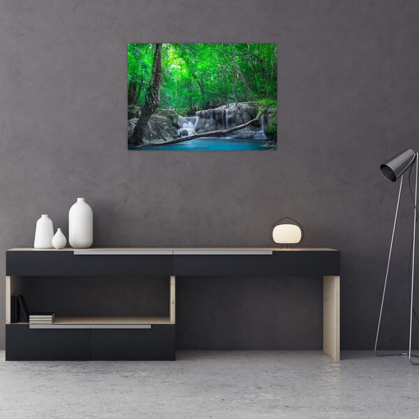 Slika - slap Erawan, Kanchanaburi, Tajska (70x50 cm)