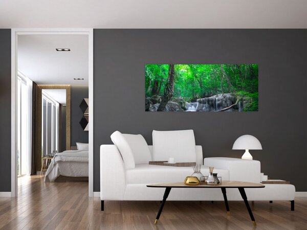 Slika - slap Erawan, Kanchanaburi, Tajska (120x50 cm)
