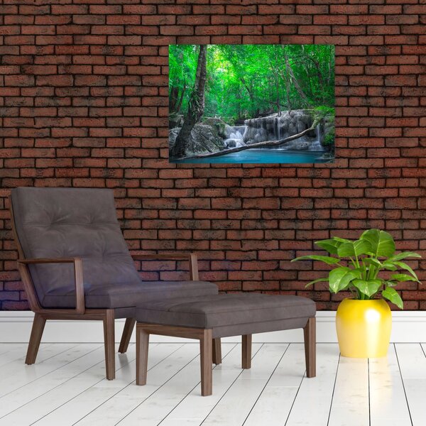 Slika - slap Erawan, Kanchanaburi, Tajska (70x50 cm)