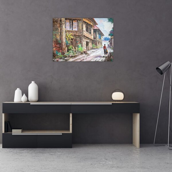 Slika filipinske vasi, Azija (70x50 cm)