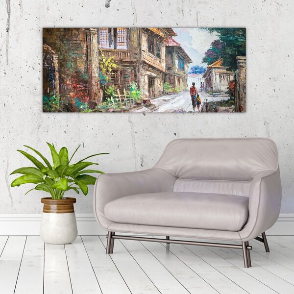 Slika filipinske vasi, Azija (120x50 cm)