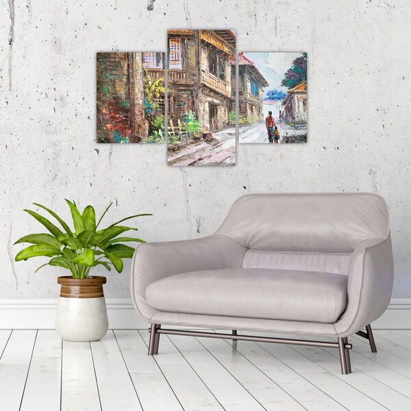Slika filipinske vasi, Azija (90x60 cm)
